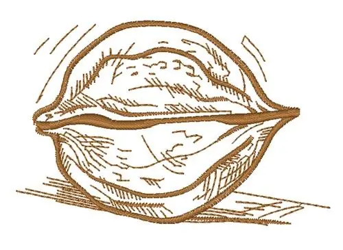 Brand New Walnut Outline Embroidery Design