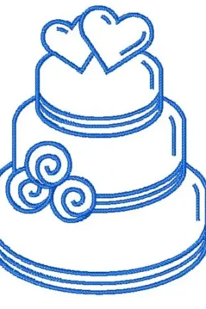 Clearance Wedding Cake Outline Embroidery Design