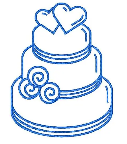 Clearance Wedding Cake Outline Embroidery Design