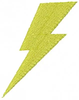 Yellow Thick Bolt Embroidery Design Brand New