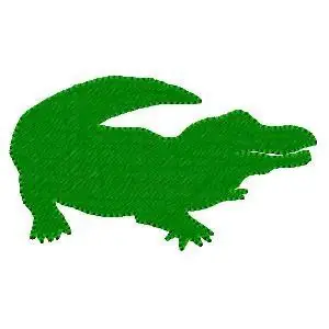 Crocodile Silhouette Embroidery Design Handmade