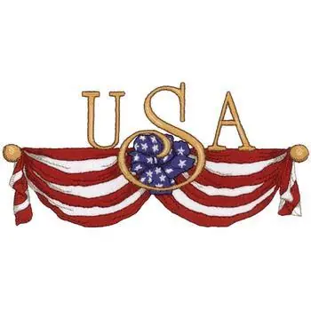 Last Chance USA Bunting Embroidery Design