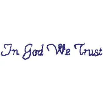 Fresh Stock In God We Trust Embroidery Design