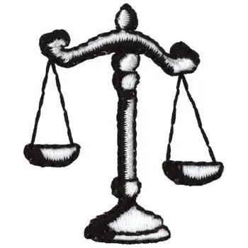 Scales Of Justice Embroidery Design Authentic