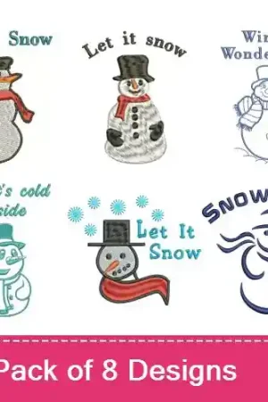 Christmas Snowmen Embroidery design pack by Favpro Designs, Embroidery Packs on EmbroideryDesigns.com Special Offer