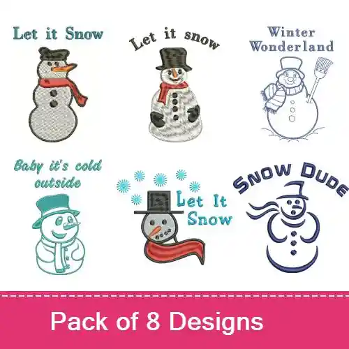 Christmas Snowmen Embroidery design pack by Favpro Designs, Embroidery Packs on EmbroideryDesigns.com Special Offer