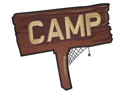 Camp Sign Embroidery Design Clearance