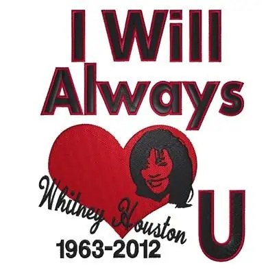 While Supplies Last Whitney Houston Embroidery Design