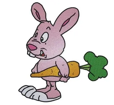 Bunny With Carrot Embroidery Design Viral