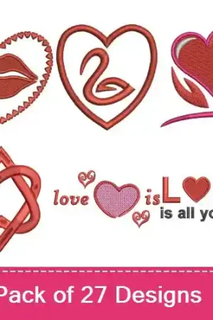 Happy Hearts Day Embroidery design pack by Favpro Designs, Embroidery Packs on EmbroideryDesigns.com Crafted