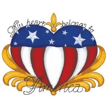 My Heart Belongs To America Embroidery Design Flash Sale