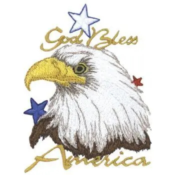 God Bless America Embroidery Design Professional Grade