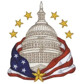 Limited Offer US Capitol wFlag Embroidery Design