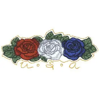 Red, White & Blue Roses Embroidery Design Hot Picks