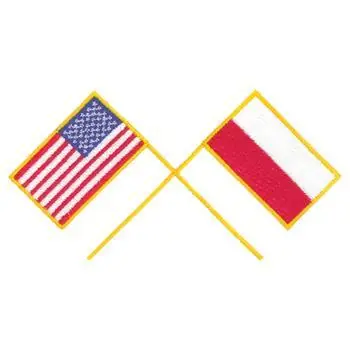 Crossed Flags Poland Embroidery Design Next Day Delivery