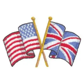 Best Seller Crossed Flags UK Embroidery Design
