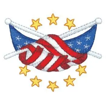 Authentic Crossed Flags Embroidery Design