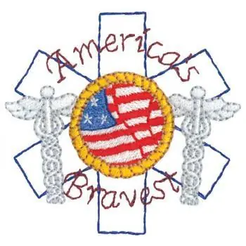 Americas Bravest E M T Embroidery Design Hot Picks