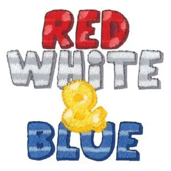 Red White & Blue Embroidery Design Free Shipping