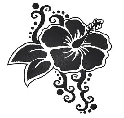 Best Seller Hibiscus Silhouette Embroidery Design