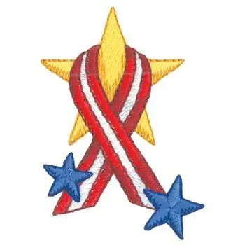 Awareness Ribbon & Stars Embroidery Design Order Now