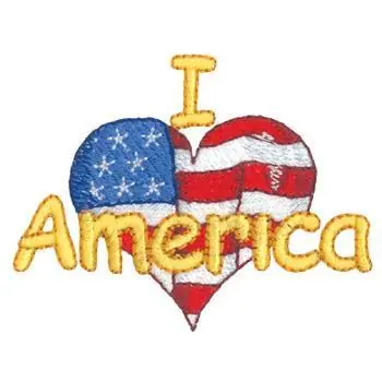I Love America Embroidery Design Seasonal Sale