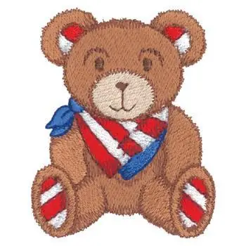 Express Delivery Patritoic Teddy Bear Embroidery Design