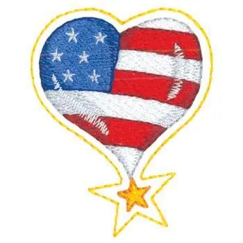 American Pride Heart Embroidery Design Get Yours