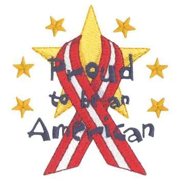 Proud American Ribbon Embroidery Design Limited Time
