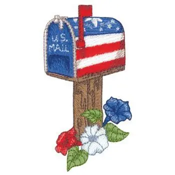 Genuine Patriotic Mailbox Embroidery Design