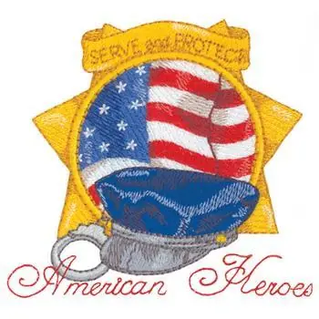 American Heros Police Embroidery Design Best Choice