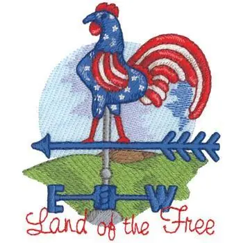 Bulk Order Patriotic Rooster Embroidery Design
