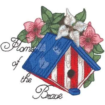 Last Chance Brave BIrdhouse Embroidery Design