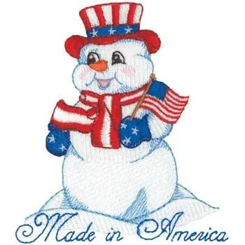 American Made Snowman Embroidery Design Latest
