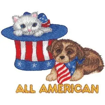 Certified American Animals Embroidery Design