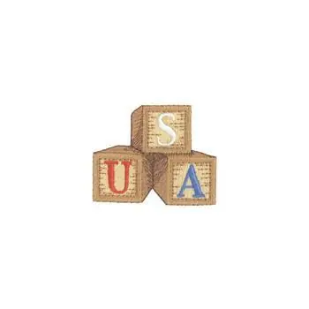Authentic U S A Blocks Embroidery Design