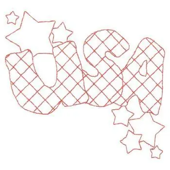 Affordable U S A Redwork Embroidery Design