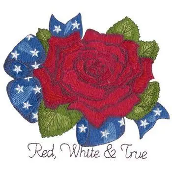 Red, White & True Embroidery Design Professional Grade