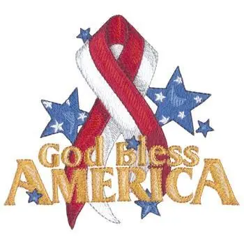 USA Awareness Ribbon Embroidery Design Seasonal Sale