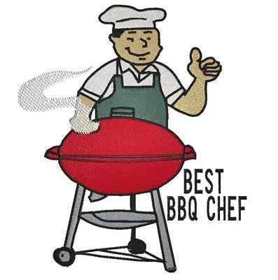 Best BBQ Chef Embroidery Design Low Price