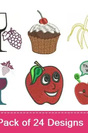 Best Choice Lets Eat! Embroidery design pack by Favpro Designs, Embroidery Packs on EmbroideryDesigns.com