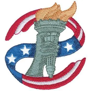 No Minimum Order Liberty Torch Embroidery Design