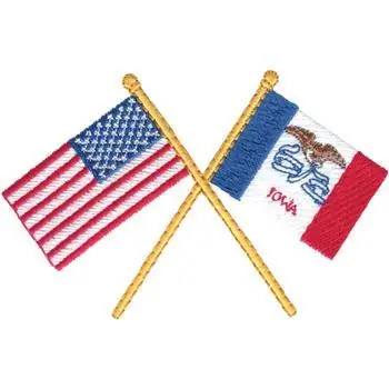 USA & Iowa Embroidery Design Direct From Manufacturer