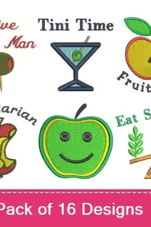 Trusted Brand Fruits & Drinks Embroidery design pack by Favpro Designs, Embroidery Packs on EmbroideryDesigns.com