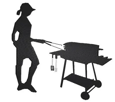 Lady BBQing Embroidery Design Hot Deal