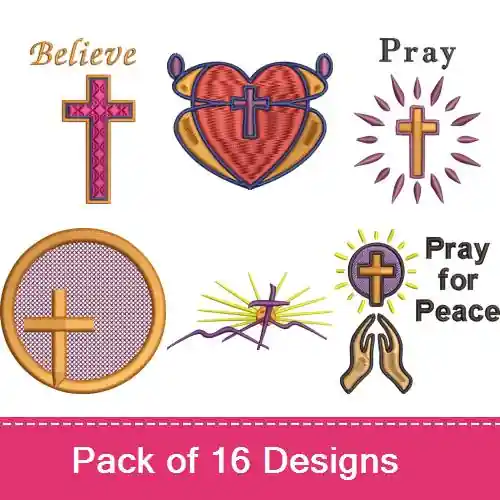 Warranty Included Pray Embroidery design pack by Favpro Designs, Embroidery Packs on EmbroideryDesigns.com