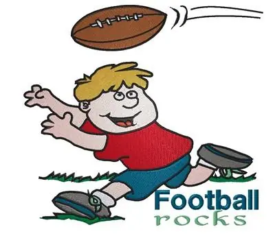 One Day Deal Football Rocks Embroidery Design