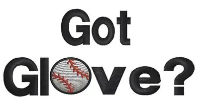 Affordable Baseball Got Glove Embroidery Design