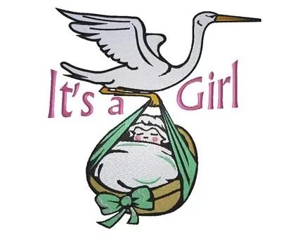 Worldwide Shipping Its A Girl Embroidery Design
