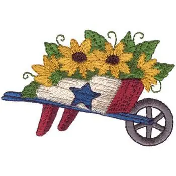 Americana Wheelbarrow Embroidery Design Order Now